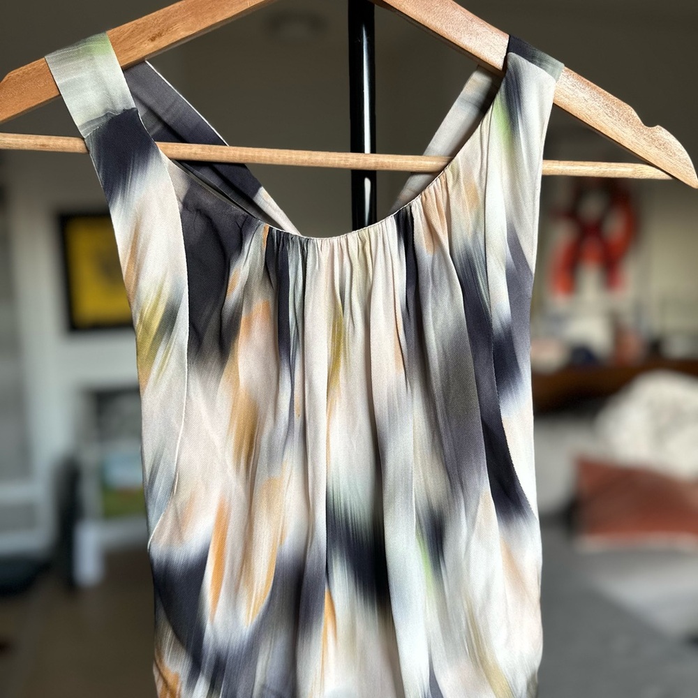 Reiss Midi Dress in Black and Cream With Back Detail Size 6 - Picture 6 of 6